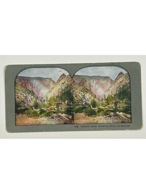 Antique Yosemite Valley CA Below Sentinels 1206 Color Stereoview Card  L-1